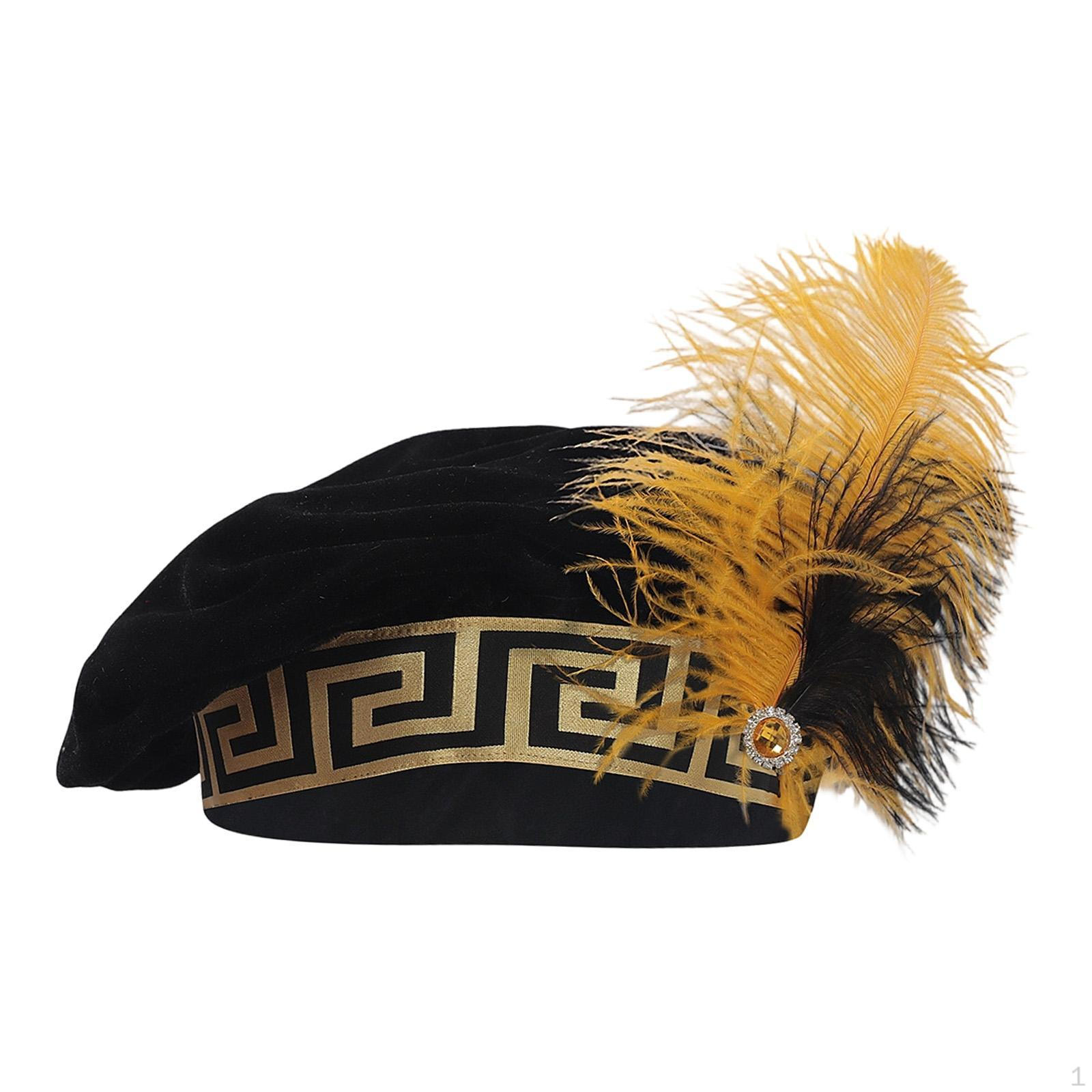 Средневековая Королевская Шляпа с Искусственным Пером Легко Надеваемая Кепка для Ролевых Игр