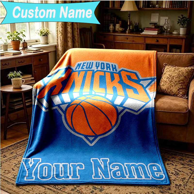 1PC Custom Name Blanket New York Football Flannel Blankets Patterns Throw Blanket All-Season Soft Gift for Couch, Bed, Camping, Birthday Gifts