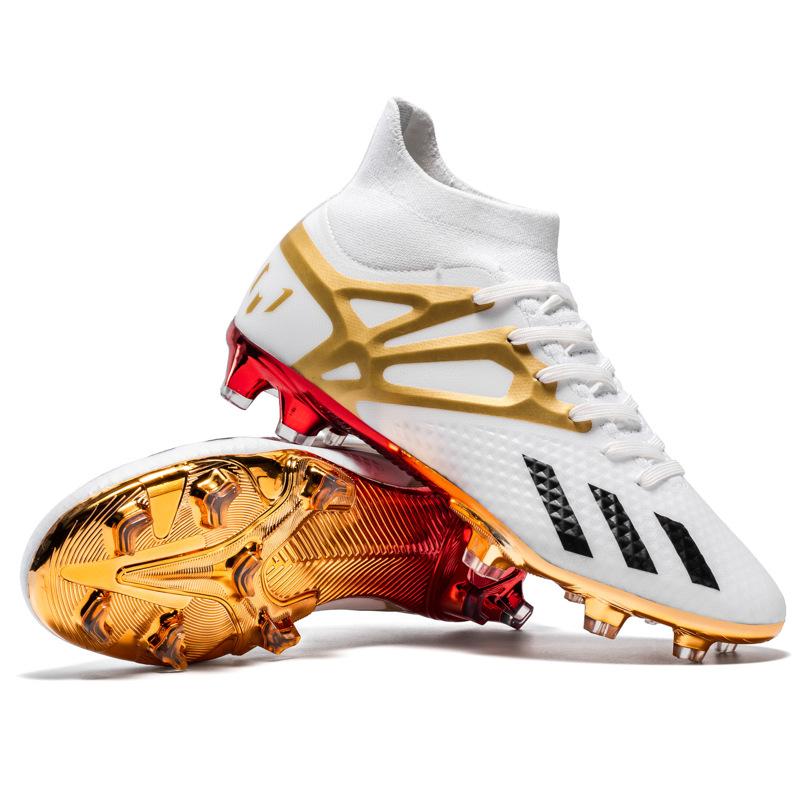New High-top Football Shoes New Electroplated Bottom Adult Student Game Training Long Nails Broken Nails Football Shoes