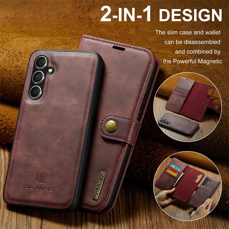 Flip Leather Case for Samsung Galaxy A17 A56 A36 A16 A55 A35 A15 A54 A34 A24 A14 A53 A33 A13 A52 A72 A51 A71 Detachable Magnetc Wallet Card Back Cover