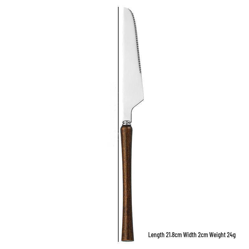 Creative Wood Handle Stainless Steel Cutlery Set - Knife, Fork, Spoon