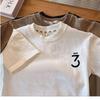 Boys' Trendy Cool 2025 Summer Korean-Style Short Sleeve Cotton T-Shirt for Kids