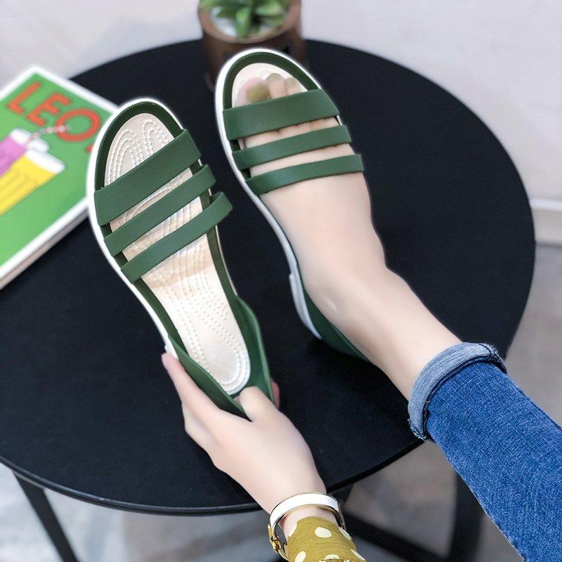 2024 New Women Comfortable Sandals Summer New Candy Color Women Cute Shoes Peep Toe  OutdoorShoes Woman Flats