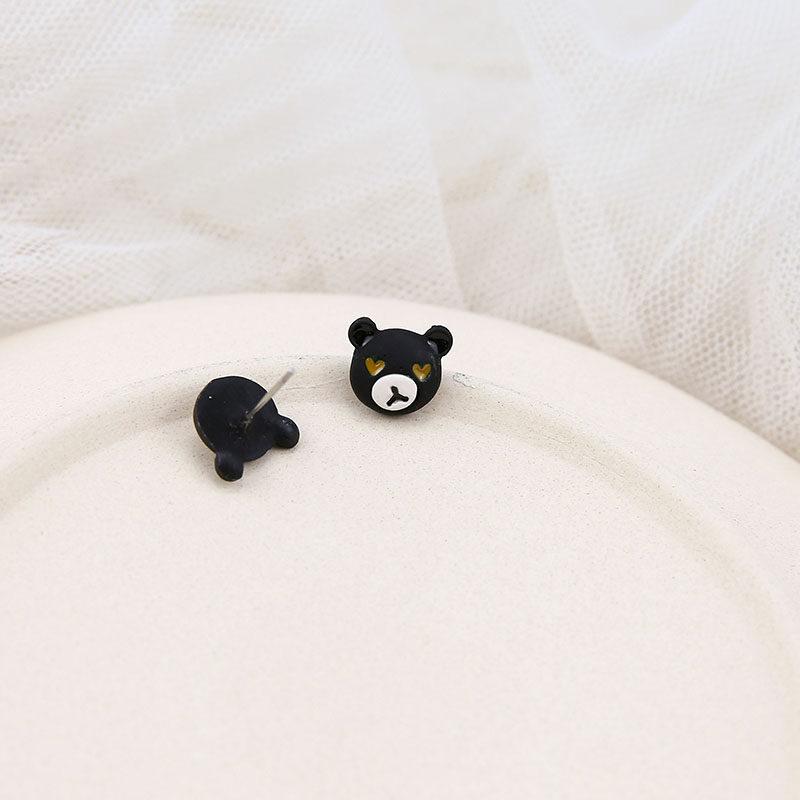 

Earrings New Year s blue stud earrings Schoolgirl Korean version cute silver versatile asymmetric blue earrings