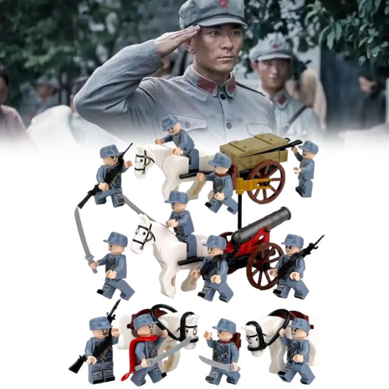 Armee Rot Soldaten Baustein Set Actionfiguren Frühe Bildung Geschenk Spielzeug