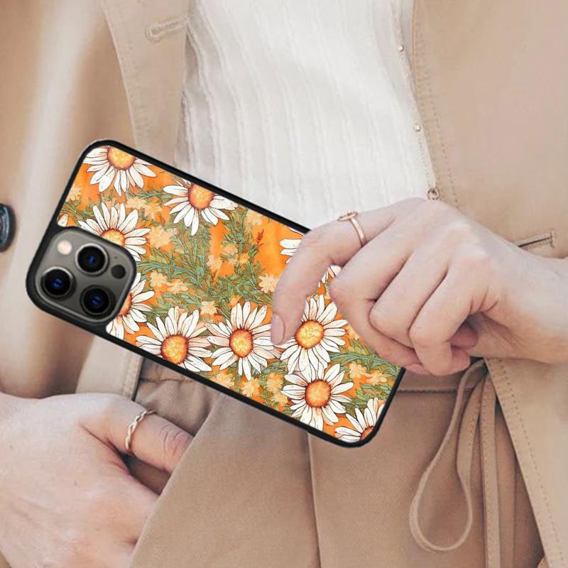 Painting of White and Orange Daisy Flowers Magnetic Phone Case For APPLE iPhone 17 Air 16 14 13 12 Pro Max 15 Plus MagSafe Cover