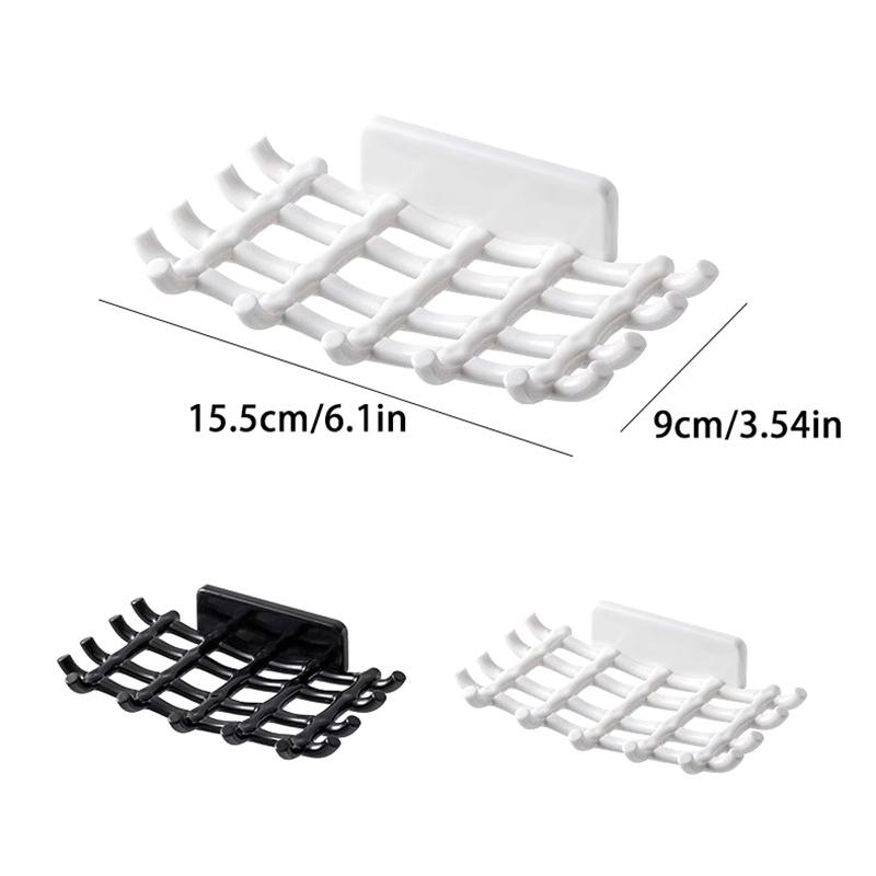 Soap Box Wall Mounted Drainage Shelf For Home Use No Punching High-End Bathroom New Soap Dish Rack Hooks For High-End Bathrooms