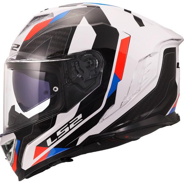 LS2 FF818 Dual Visor Full Face Motorcycle Helmet with Anti-Fog and Large Spoiler for Men & Women, All-Season, Racing Design.