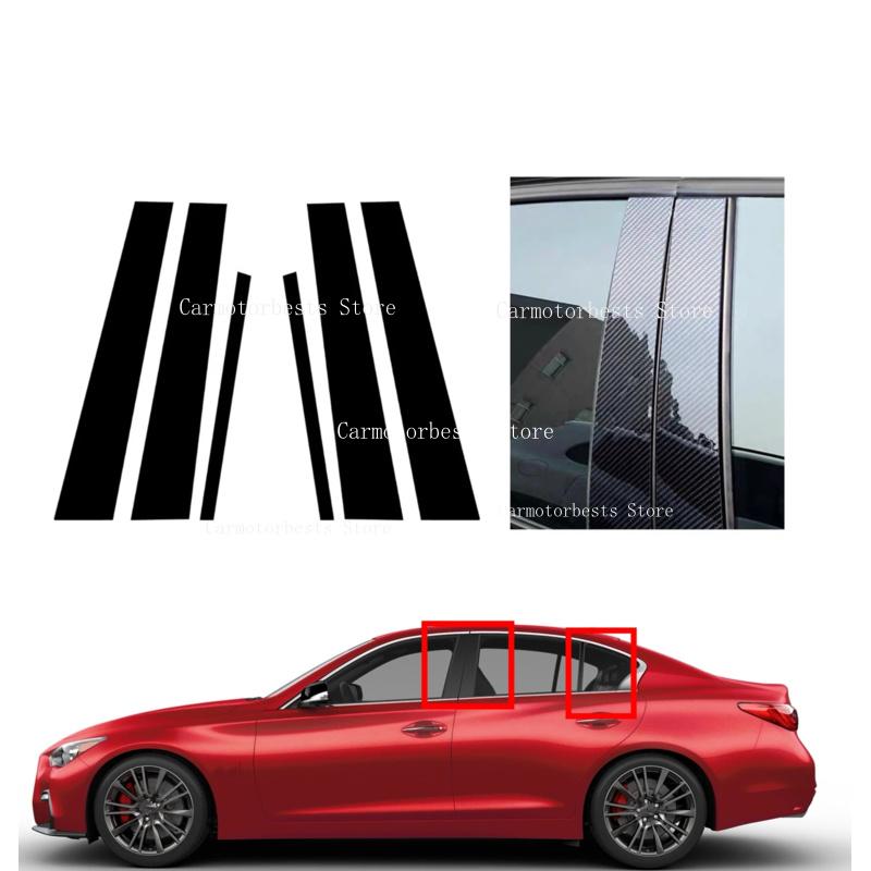 Window Decor Gloss Black Pillar Posts Fit For Geely Coolray Proton X50 2020-2023 Door Side Mouliding Trim Cover Silver Carbon