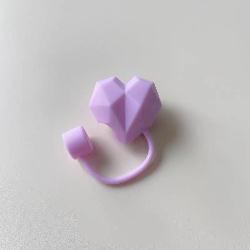 Mushroom-shaped Heart, Angular Design, Toy Pen Cap, Dust-proof Cover, Personalized Beverage Straw Cover, Dust-proof Cap