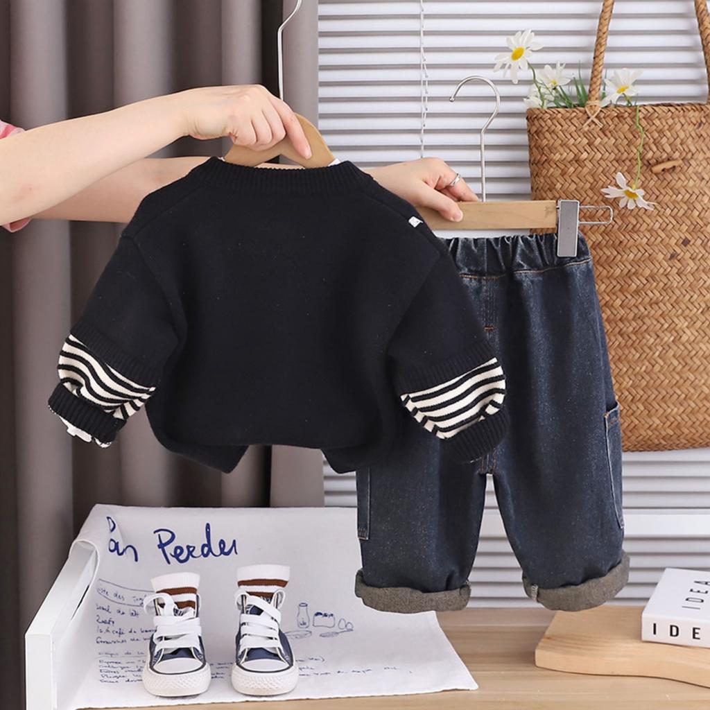 Uformelt langermet sett for barn, komfortable hverdagsantrekk