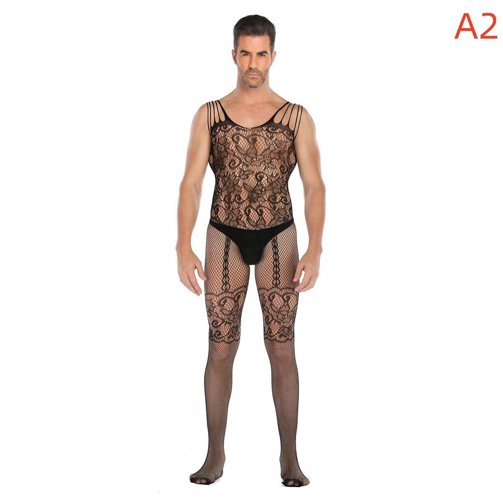 Plus Size Gay Mens Underwear Body Stocking Bodysuit Sexy Gay Underwear Transparent Sexy Underwear for Gay Men