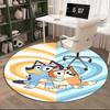 Bluey Friends Adventure Round Rug for Livingroom,Bedroom, Palyroom, Chair Rug, Area Rug, Circle Carpet, Fan Christmas Gift