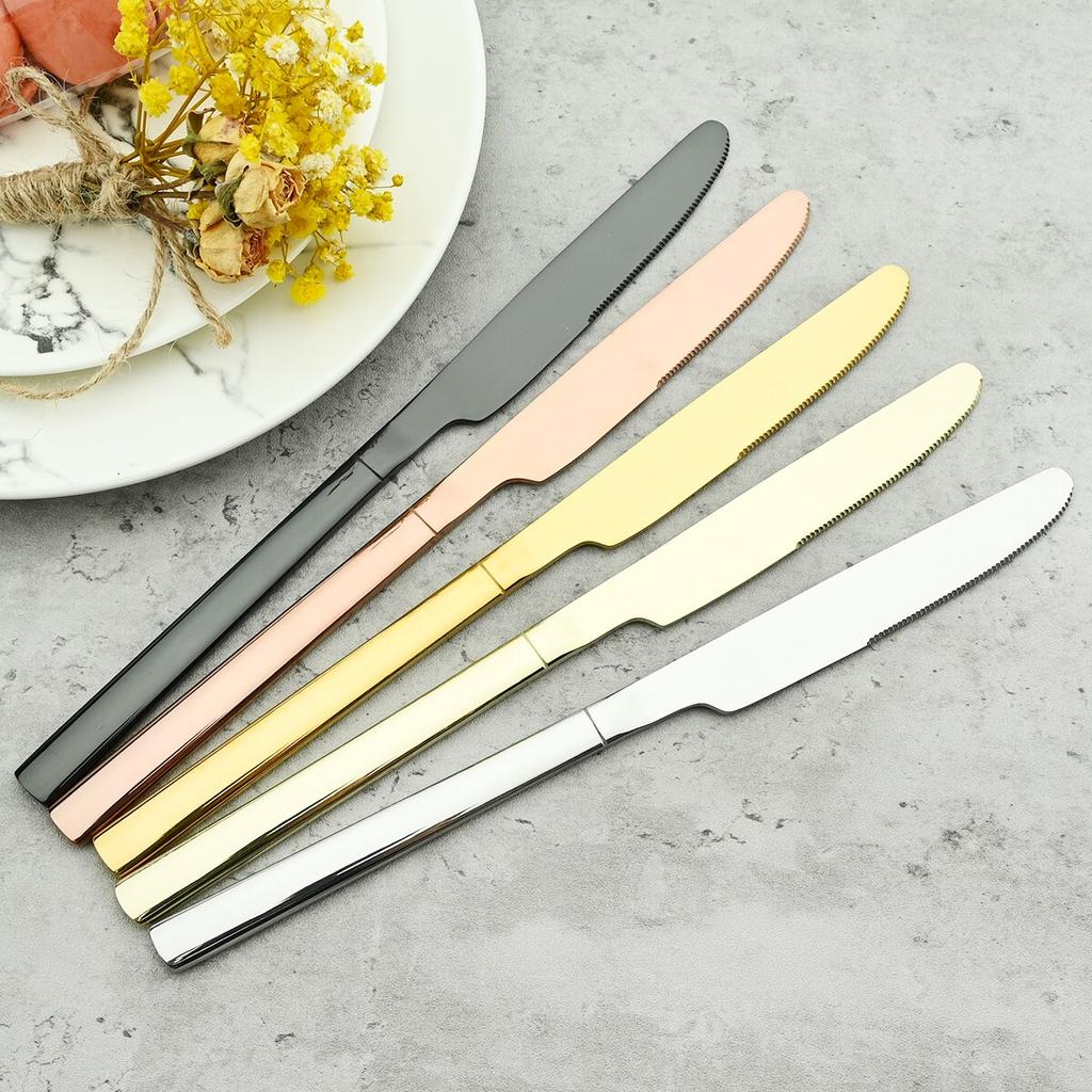 24Pcs Cutlery Set Stainless Steel Dinnerware Knives Fork Spoon Dinner Tableware Party Kitchen Flatware Silverware Set
