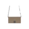 Givenchy 4G Chain Silver Buckle Logo Embossed Leather Clutch Wallet Shoulder Crossbody Bag Women bags Gray-Brown BB60J7B15S-292