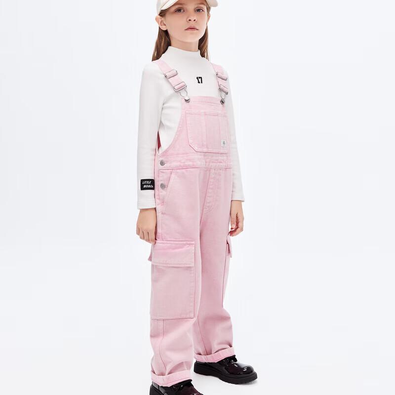 little MO&Co. Girls  Pink Overalls Jumpsuit 160