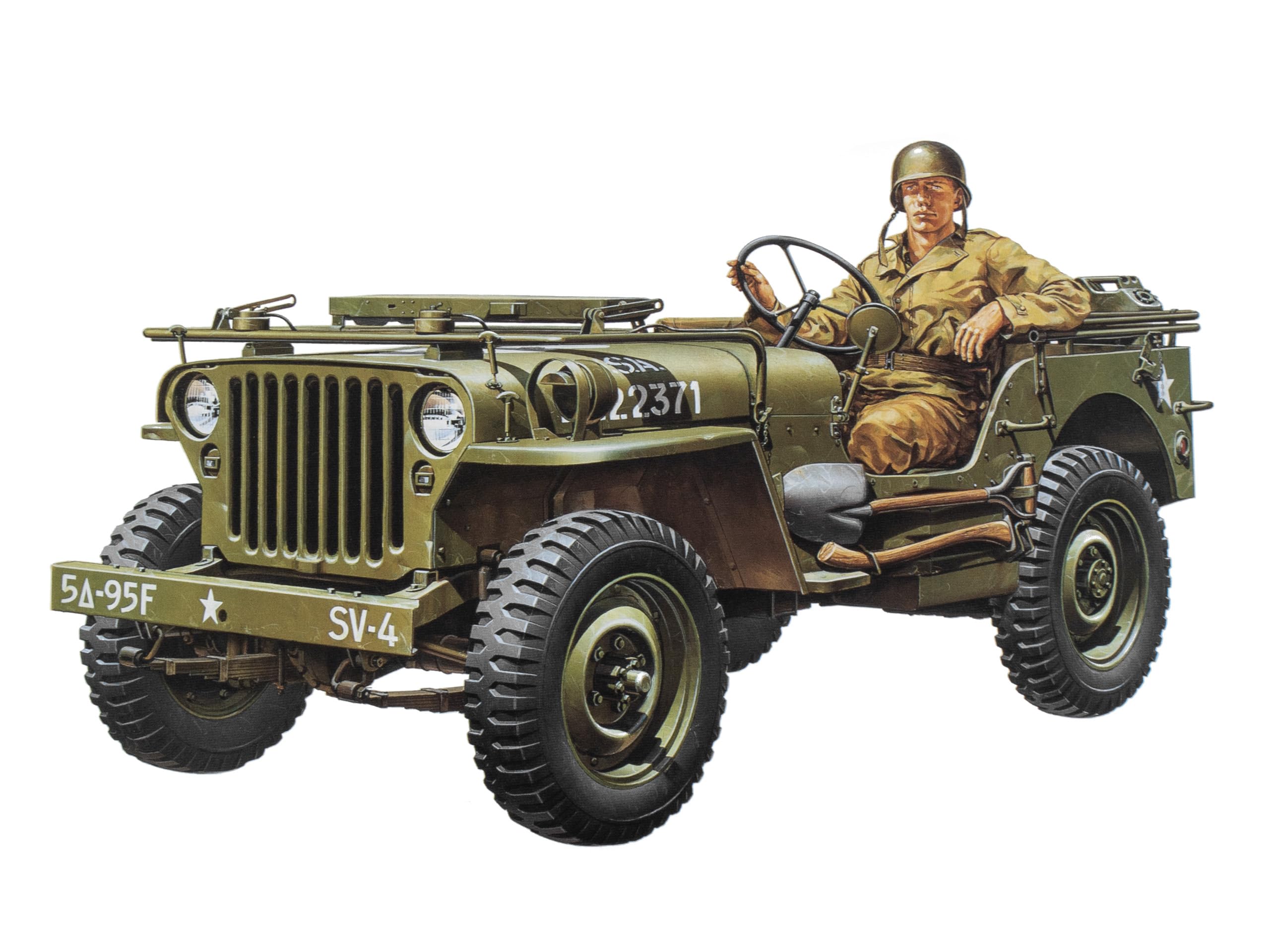 

Tamiya 1/35 Серия военных миниатюр №. 219 США. Армейский джип Willys MB Пластиковая модель 35219