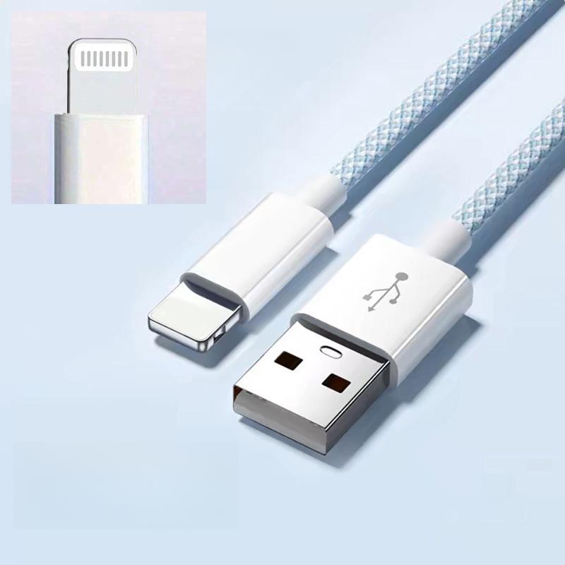 USB To for IOS Charger Cable for IPhone 14 15 16 17 Pro Max Fast Charging Cord for Apple X XS XR 8 Plus SE Braided Long Cable