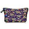 1pc Beautiful Dragonfly Flower Print Makeup Bags, Women Portable Travel Cosmetic Storage Bags with Zipper