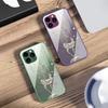 Luxury Deer Blue Pink For IPhone 16 Pro Max 15 Pro 14 13 12 Mini 11 XS Max XR 7 8 Plu SE 2022 Tempered Glass Phone Case