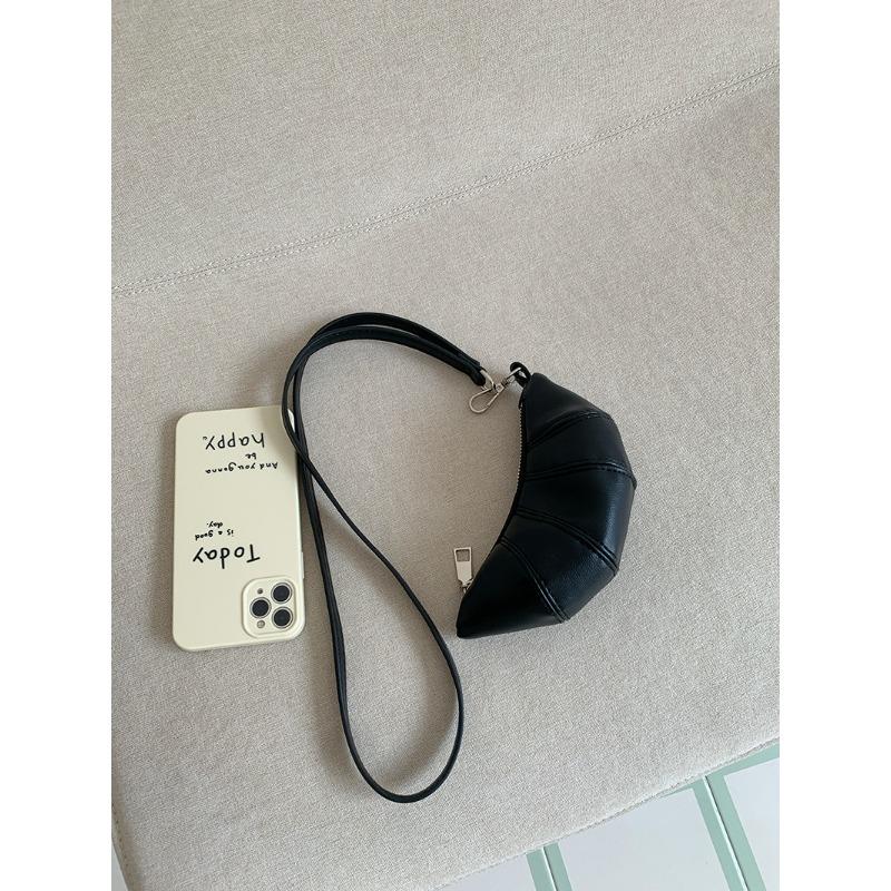 Neck Mini Change Bag Cute Croissant Bag Design Sense Niche Mini Concave Shape Crossbody Lipstick Earphone Bag
