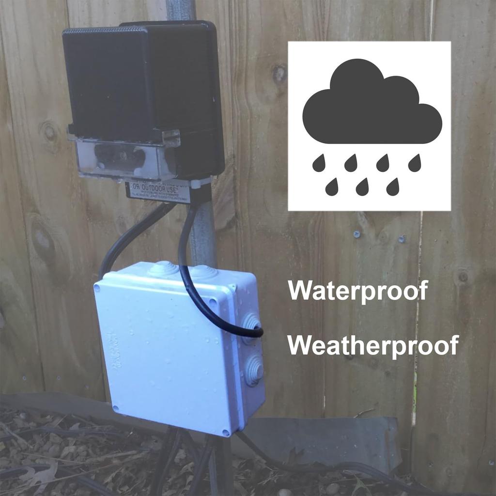 Waterproof/Bugproof IP55 Universal Reserved Holes Electrical Junction Box, ABS Plastic Indoor/Outdoor Electrical Project Enclosure, White, 1
