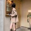 Chic Khaki Suit Coat for Women In Autumn Loose Fit Short Stature Western Style Jacket