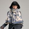 Antique Winter Warm Fashion Advanced Sense Age-Reducing Scarf Literary And Retro Double-Sided Shawl Cape Versatile Scarf Women