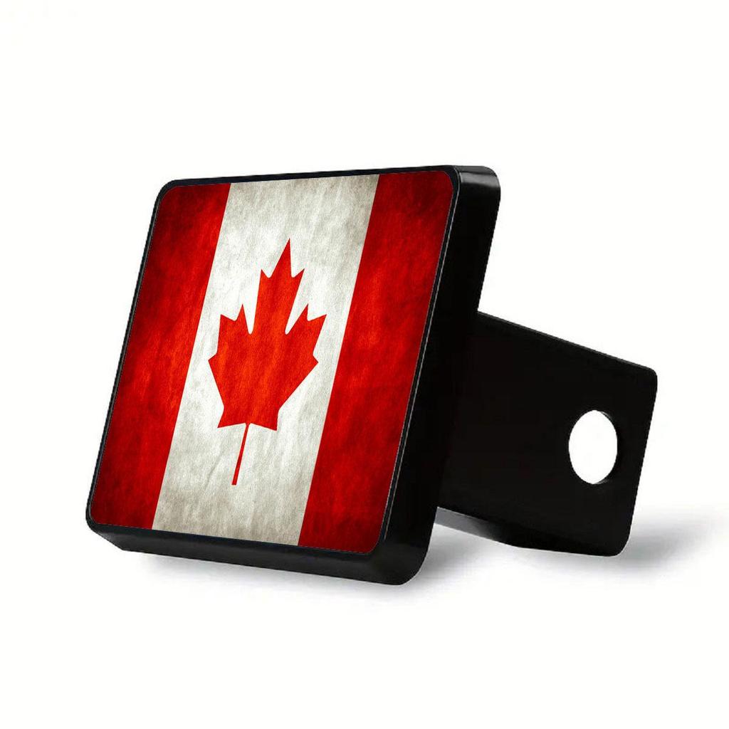 Canadian Maple Leaf Flag Trailer Hitch Cover - Plastic Square Plug