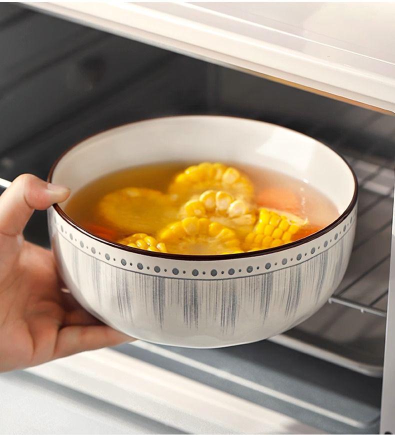 High-End 8-Inch and 6-Inch Ceramic Soup and Noodle Bowls, 2025 Luxury Collection