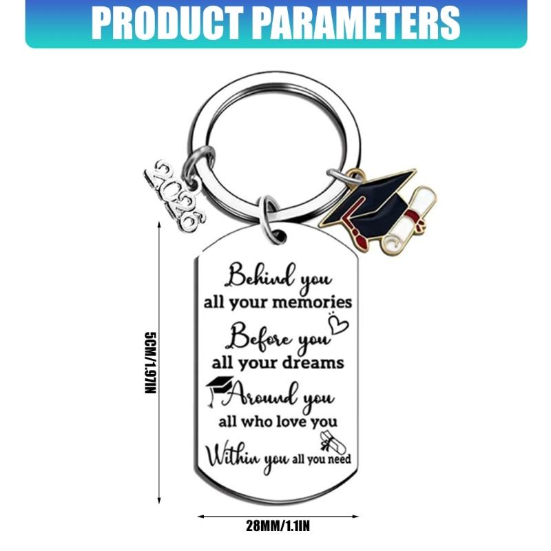 Stainless Steel Graduation Cap Keychain Bag Decoration For 2026 Commencement Academic Keepsake Graduation Gift