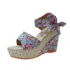 Temperament Sandals Summer Versatile Anti Slip Women Shoes Luxurious Thick Elegant High Heels Classic Retro Floral Slippers 2026