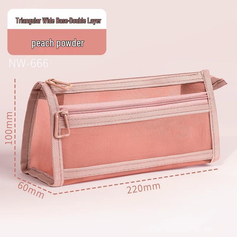 Transparent Mesh Pencil Case - Large Capacity Minimalist Bag for Students