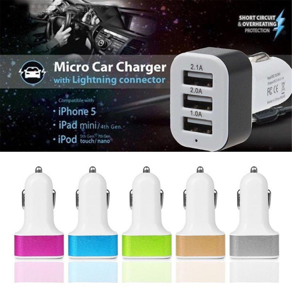 Buy 12V/24V Triple 3 Ports USB Car Charger Adapter For Samsung iPhone