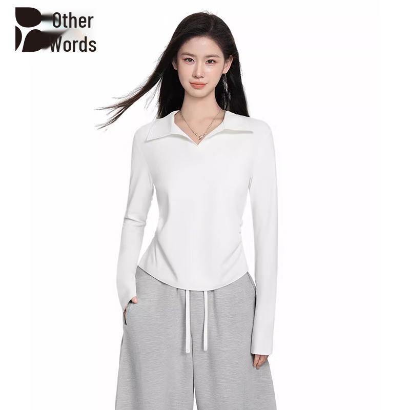 Women s Polo Collar Long Sleeve T-shirt M