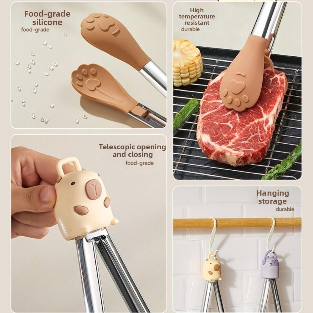 Anti-Scalding Non-Stick Steak Tongs Heat Resistant Cake Bread Tong Cooking Tong  Steak Pasta