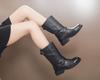 European and American Flat-bottomed Knight Boots, Winter Stars, the Same , Spring and Autumn Single Boots, Genuine