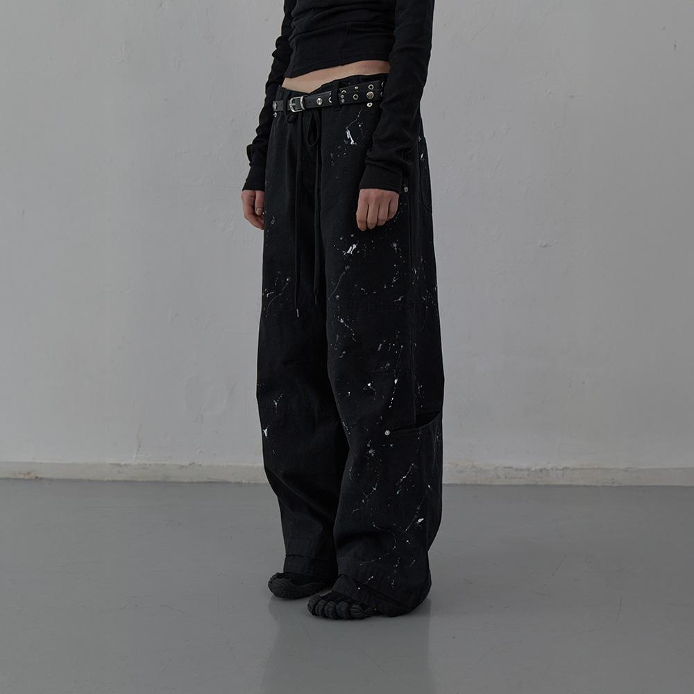 LCDC™ Paint Effect Wide-Leg Trousers (Black)