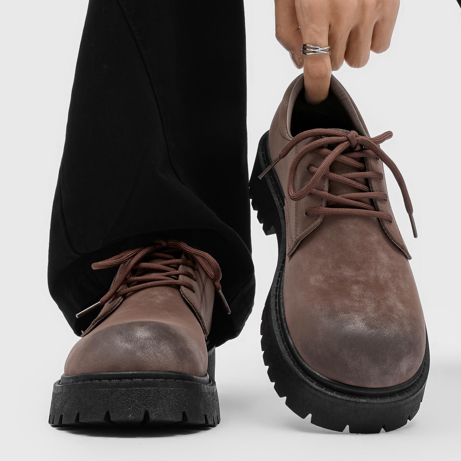 Retro thick-soled men's height-increasing Derby shoes for the autumn of 2026 cm