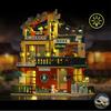 3IN1 Kaffeeladen Straßenansicht Bausteine Spielzeug mit Licht Montage Haus Bausteine Ornamente Mädchen Erwachsene Weihnachtsgeschenke