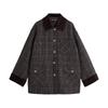 Chuyu Women's 100% Lamb Wool Plaid Tweed Corduroy Overcoat