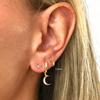 CANNER Multi-Sized Glossy Piercing Cartilage 925 Silver Hoop Earrings for Women Round Huggie Nose Ring Earings Jewelry