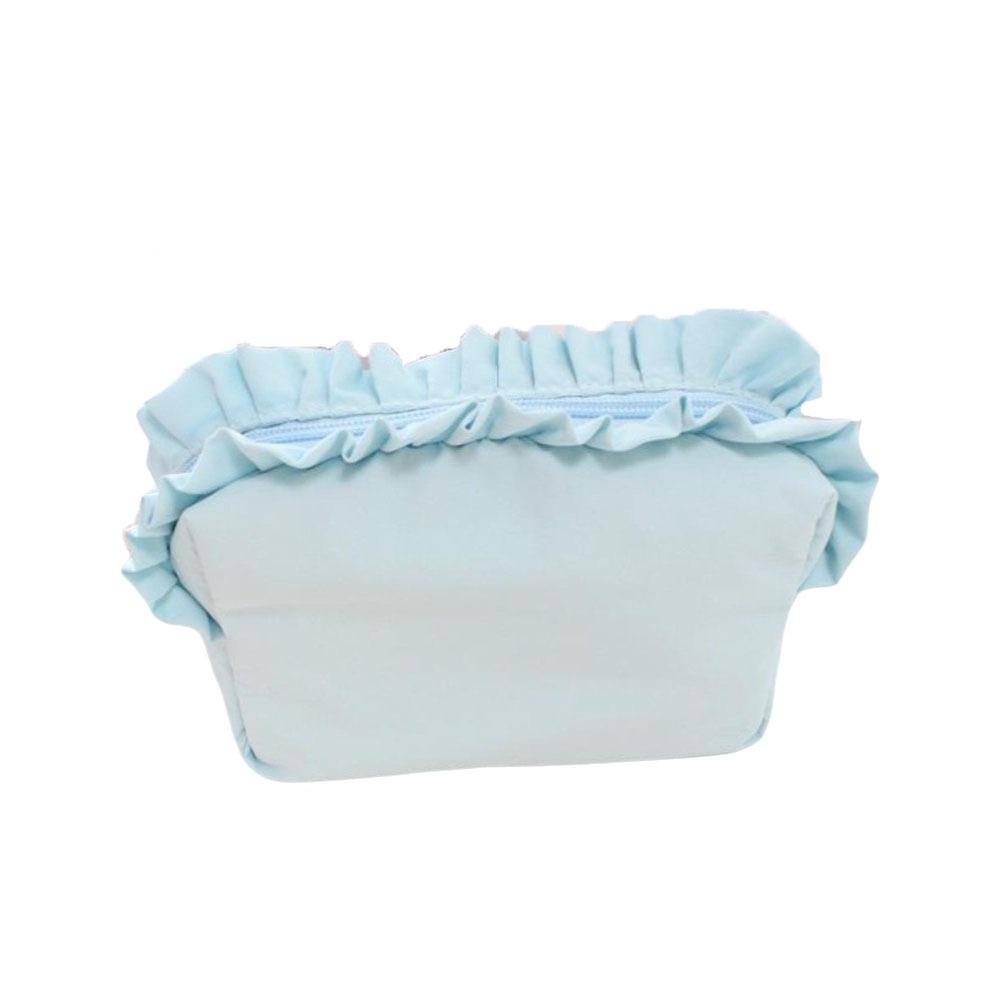 Solid Color Ruffle Makeup Bag Large Capacity Toiletry Organizer Creative Cosmetic Cases  Travel