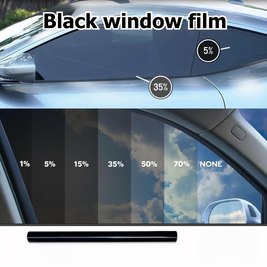 Car Window Tint Film Roll Black Solar Privacy Heat Rejection Commercial Building Protection Sunshade UV Protection Film