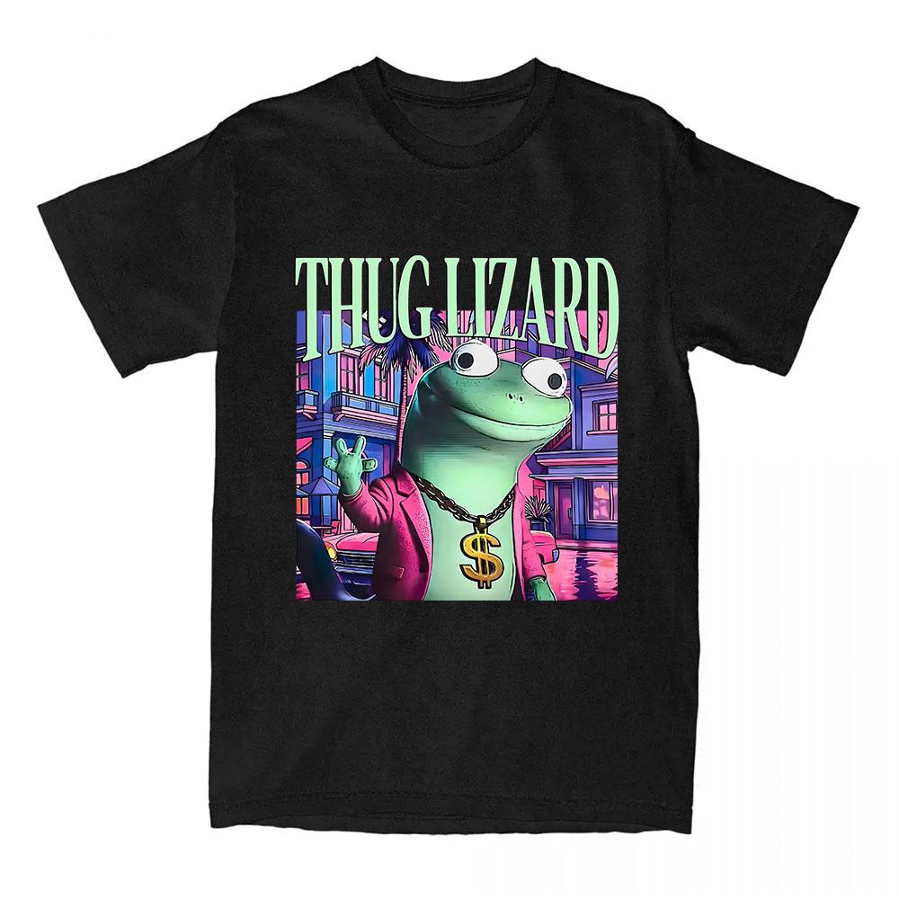 Lizard Meme T-shirt Short Sleeve Casual Female Tshirts Fashion Cotton Women Men Tee-shirt Funny Cartoon Printing Tees Female Top