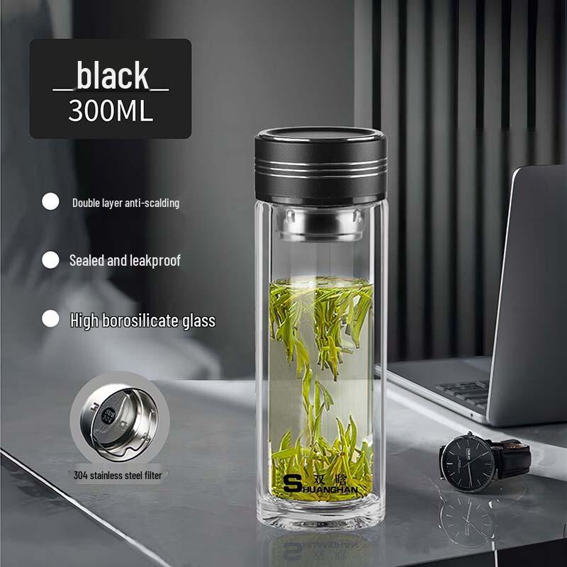 Shuanghan Double-Layer Borosilicate Glass Tea Mug