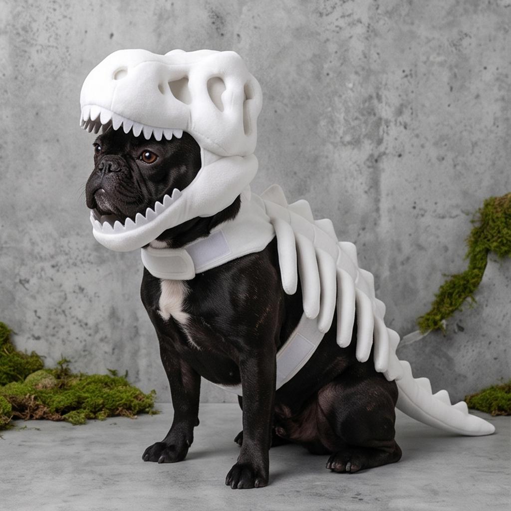Dog Cat Dress Up Dark Dinosaur Skeleton Print Halloween Funny Pet Costume Small Medium Dogs Cats Clothes