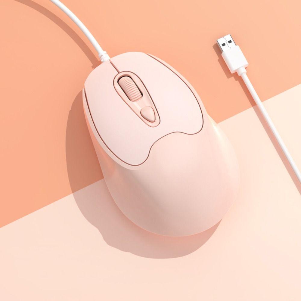 

Проводная мышь ABS Type C USB-кабель типа C Эргономичные мыши Универсальная проводная бесшумная мышь Настольный ноутбук pink-USB Sound