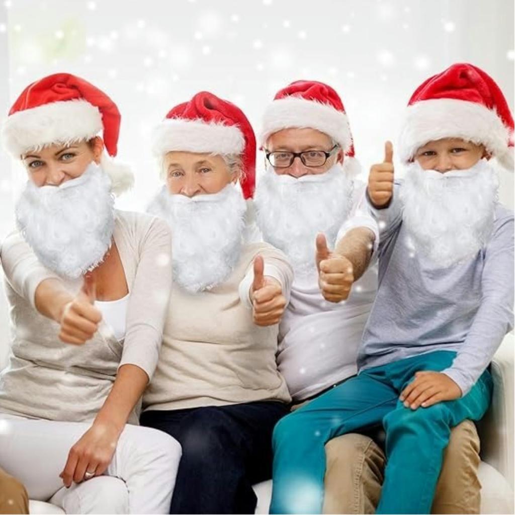 Vtipný Santa vousy Bílé falešné vousy Vánoční Santa Claus vousy Kostým pro teenagery Dospělé Převlek na vánoční večírek Doplňky
