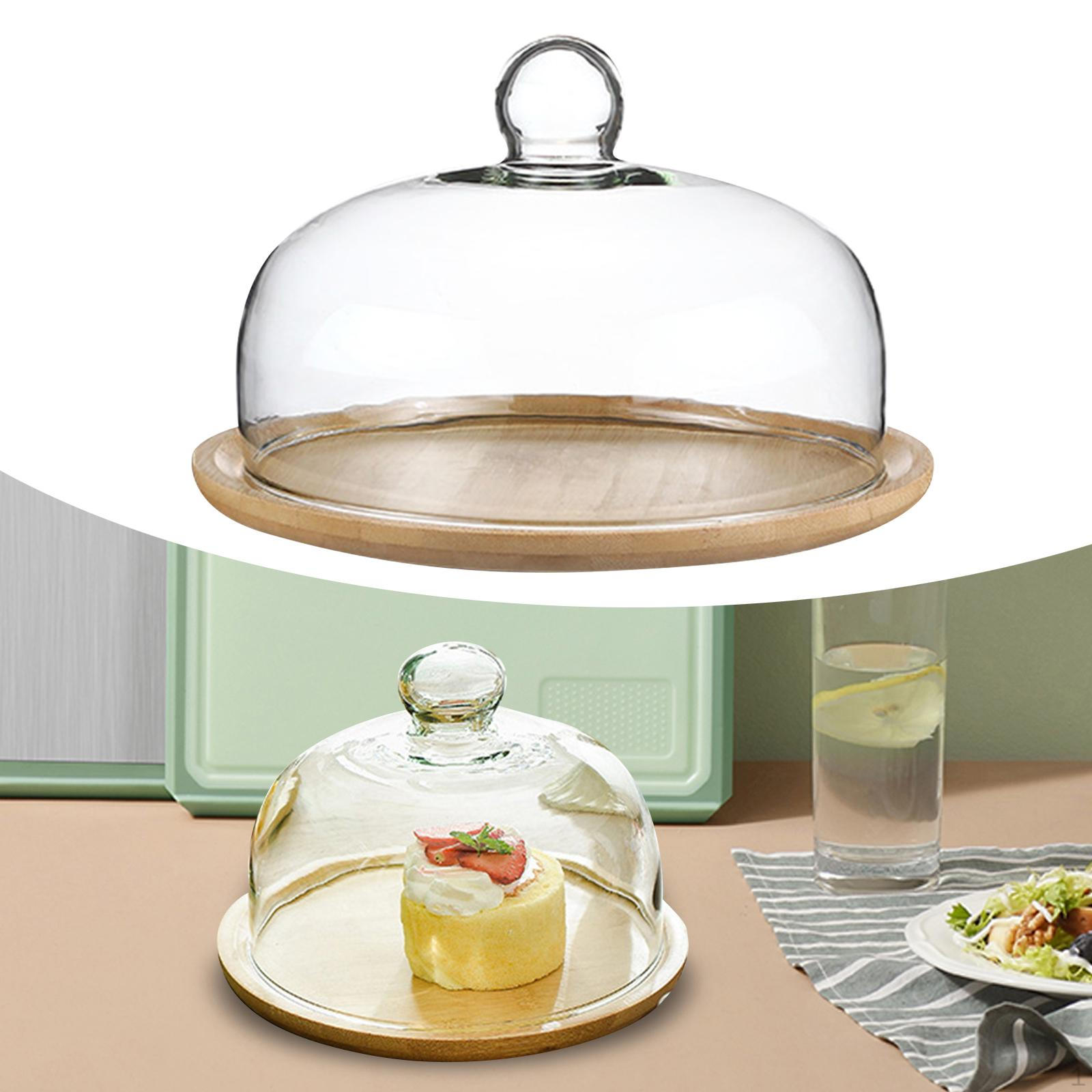 

Бамбуковая подставка для торта с купольной витриной для хлеба, сервировочное блюдо, десертная тарелка для магазина десертов for 10in Cake